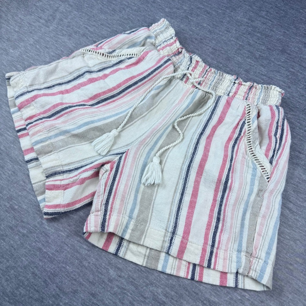 Briggs Striped Shorts Womens Size S Drawstring Waist Casual Summer